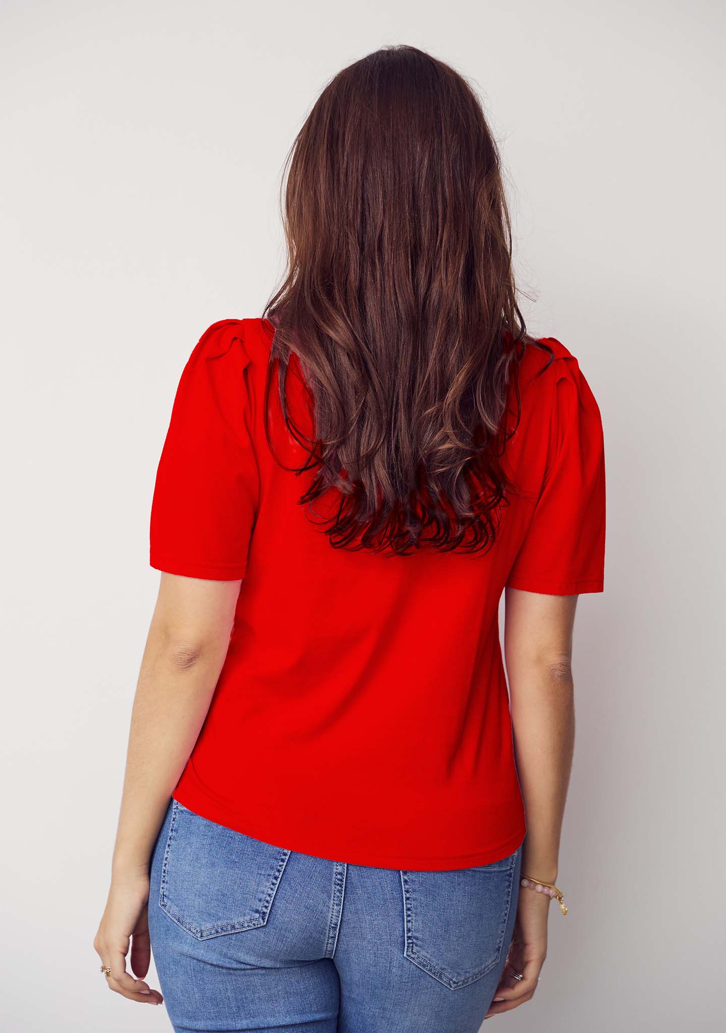 Tinni V-Neck T-Shirt - Fresh Red - Image 2