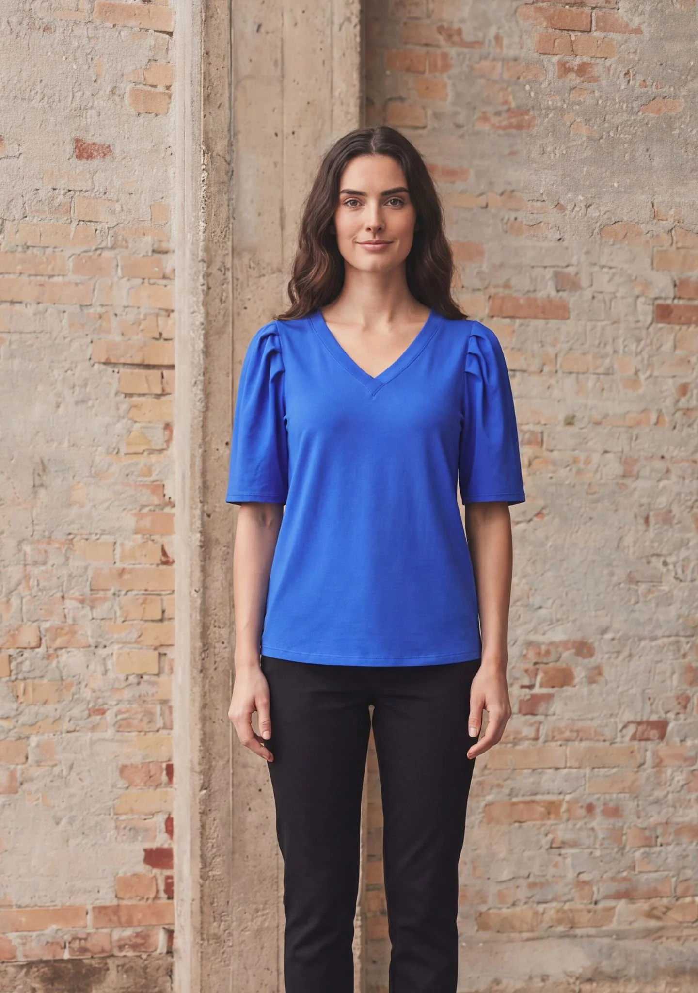 Tinni V-Neck T-Shirt - Jeans blue - Image 3