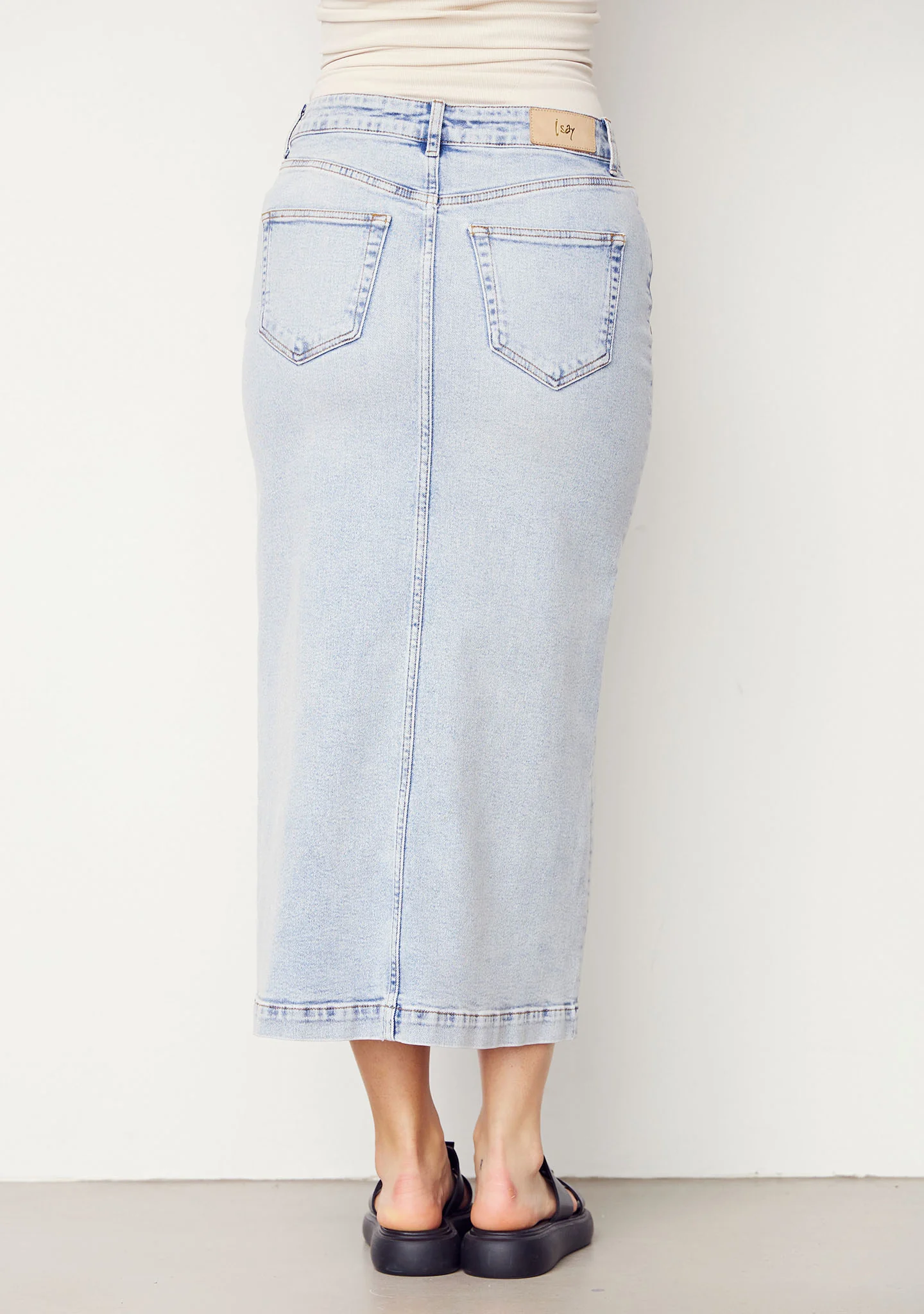 Torino Denim Skirt - Blue Wash Denim - Image 3