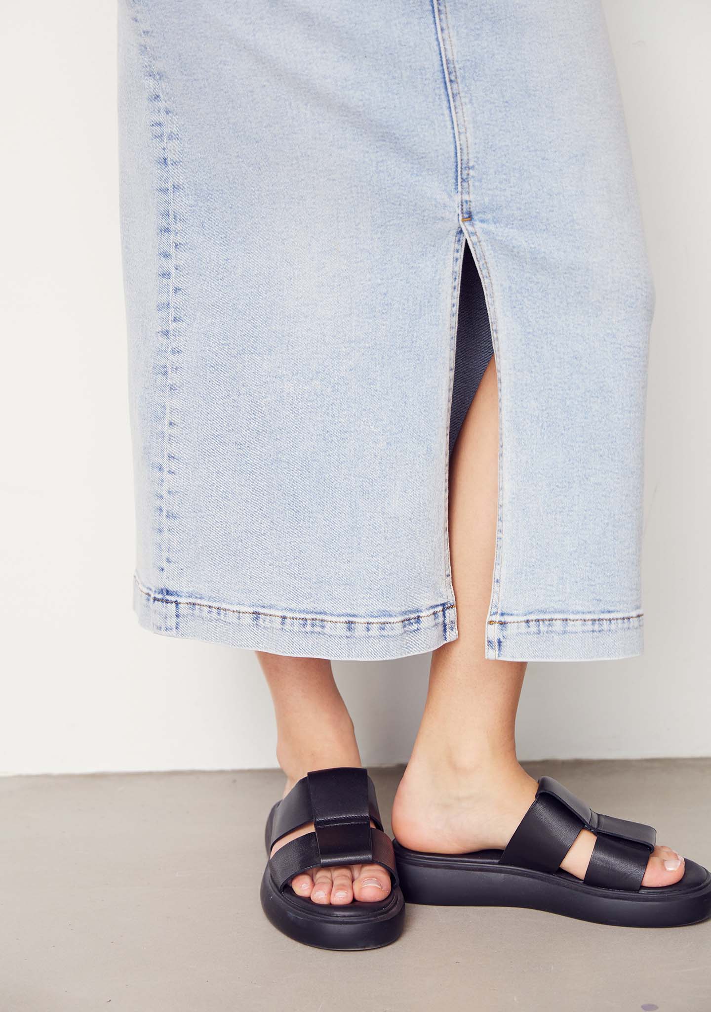 Torino Denim Skirt - Blue Wash Denim - Image 4