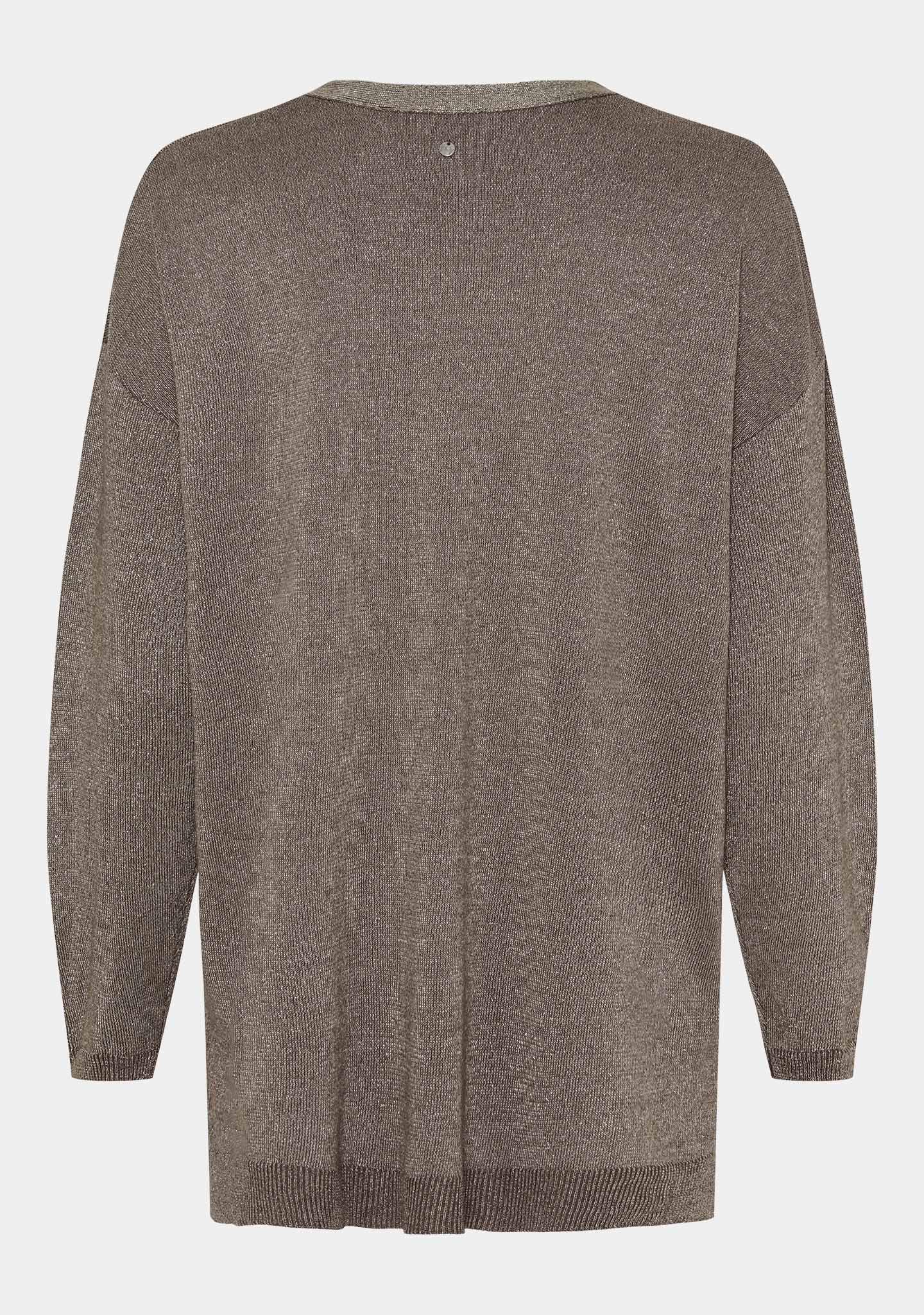 Viana Knit Pullover - Mole w/gold metallic - Image 5