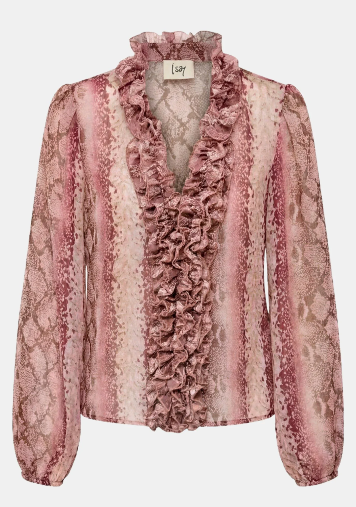 Vibse Ruffle Blouse - Rose Snake - Image 5