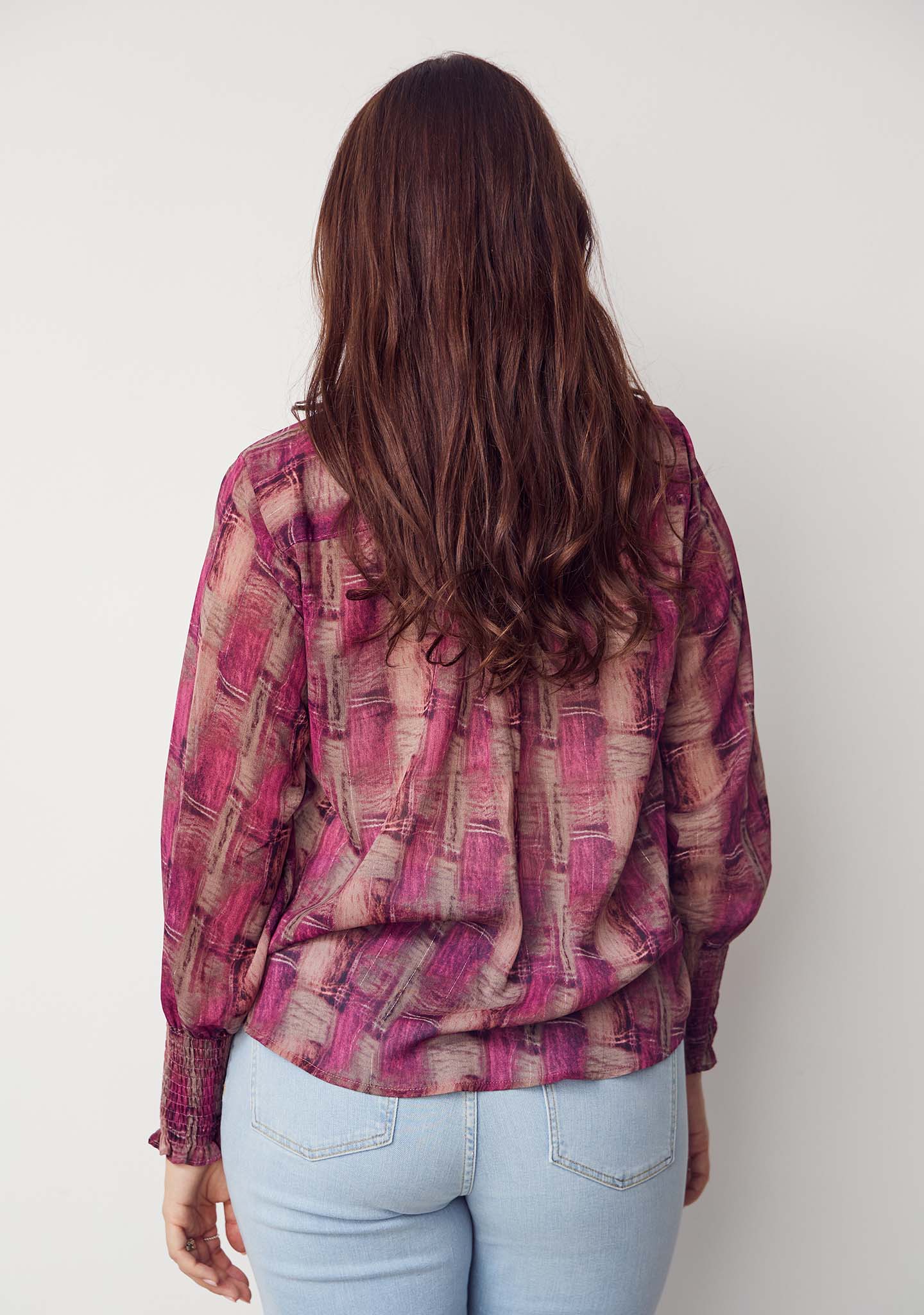 Vibse Shirt - Potato/Cerise Flow - Image 2
